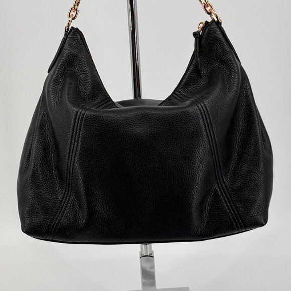 Michael Kors Sienna Large Pebbled Leather Shoulder Bag Black Convertible Strap - Picture 3 of 14